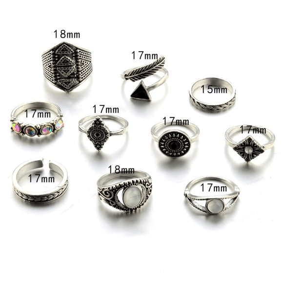 **DOMITILLE* 10-Pc Silver Arrow Fashion Ring Set - Picture 9 of 9